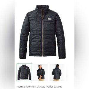 LLBean men’s mountain classic puffer, black, medium Tall